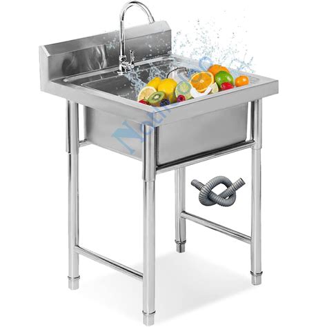 Buy 304 Stainless Steel Utility Sink with Tap and Drain, One ...