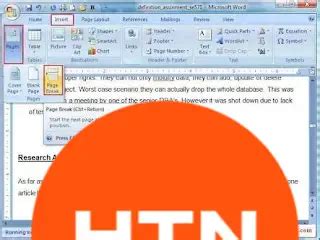 Microsoft word में insert menu को कैसे use करे। - Hindi Tech News