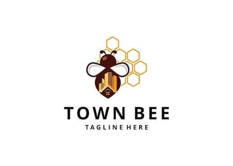 Illustration of a combination of bee logo design and city building ...