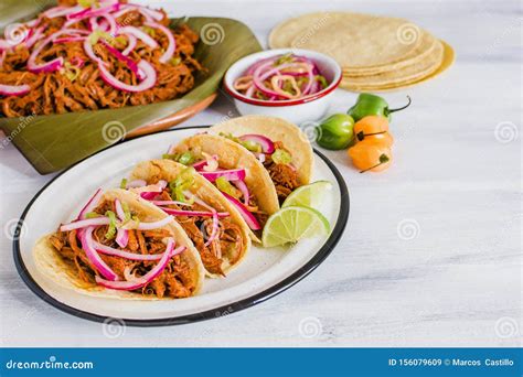 Cochinita Pibil, Mexican Tacos Mayan Cuisine from Yucatan Mexico Stock ...
