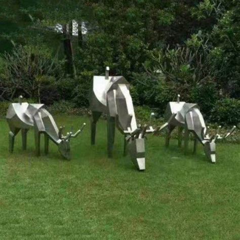 不锈钢动物长颈鹿雕塑 不锈钢动物模型定制 动物模型制作 园林景观制作-建材网