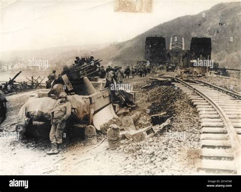 us troops capture bridge at remagen entering nazi germany in wwii Stock ...