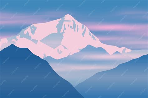 Premium Vector | Vector drawing of mount everest traveling in the ...
