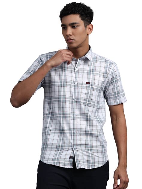 Light Gray Checked Cotton Casual Shirt – Decker Clothings