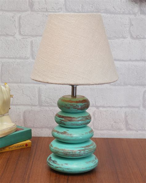 Wood Table Lamp French Country Rustic Bedside Desk Nightstand Lamp for ...