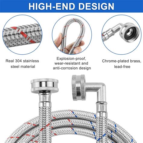 AMIPARTS 4FT Washing Machine Hoses with 90 Degree India | Ubuy