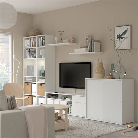 VIHALS TV/storage combination, white, 337x47x200 cm (1325/8x181/2x783/4 ...