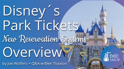 Disney's New Park Ticket Reservation System Overview - DVC Shop