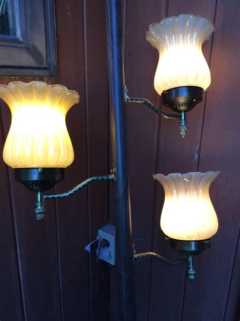 Tension Pole Lamp, Glass Tulip Shade, Floor Lamp, Floor to Ceiling ...