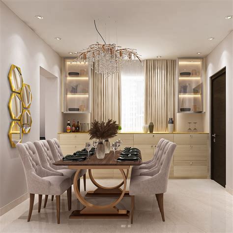 Convenient Contemporary Styled Spacious Dining Room Design | Livspace