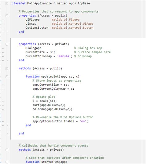 How to Write Code in for Different Components in MATLAB App Generator 的图像结果