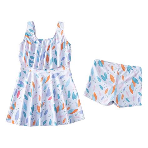 Little Girls One-Piece Swimsuit Bikini Set Swimwear White,9-10T Teen ...
