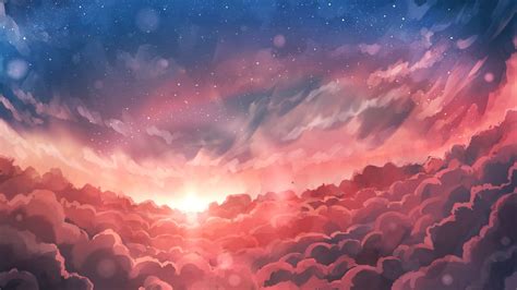 Wallpaper flash, sky, clouds, glare, light, art hd, picture, image