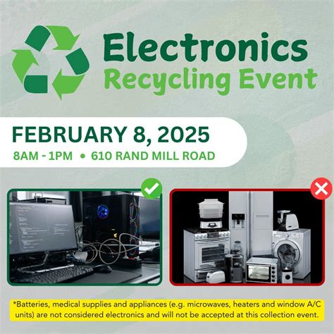 Electronics Recycling Event at Public Works, 610 Rand Mill Rd, Garner ...