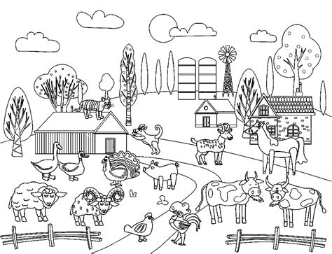 Farm Animals Coloring Pages - 100 Free Coloring Pages for Kids
