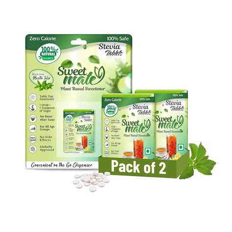 Sweetmate Stevia Tablets (100 Tabs., Pack 2) - 100 Servings/Pack ...