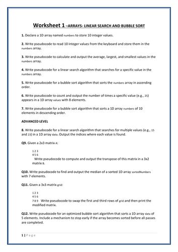 Computer Science Arrays Tutorials IGCSE 的图像结果