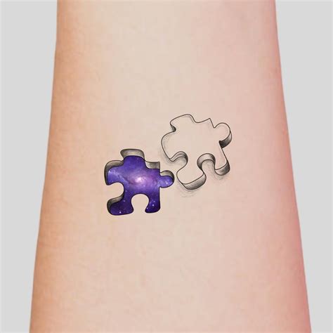 Autism Puzzle Piece Tattoo 3d
