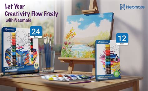 Neomate Acrylic Color Paint Set | 12 X 12Ml Aluminum Tubes | Vibrant ...