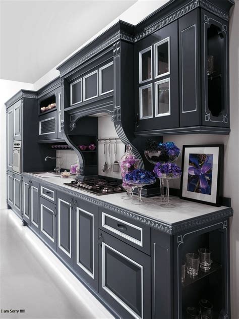 Spooky Blue Grey Kitchen Cabinets