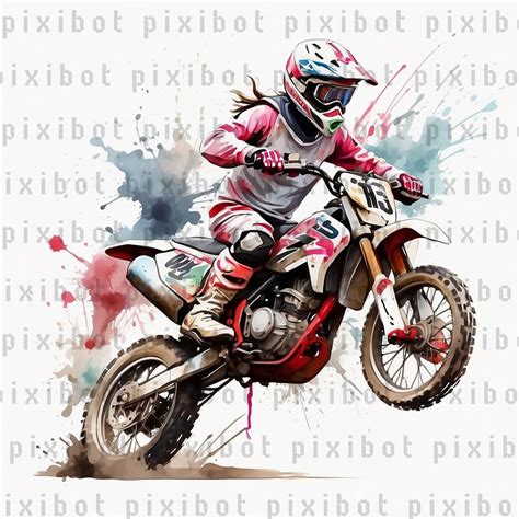 10 Dirt Bike Clip Art, Motocross JPG, Motorcycle, Printable Watercolor ...