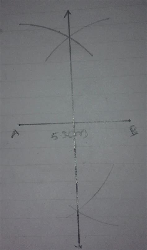 draw a line segment AB=5.3 CM. draw the perpendicular bisector of AB ...