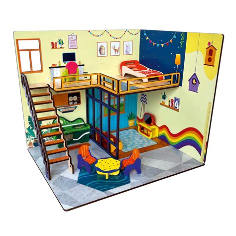 Buy Webby DIY Tin Town Wooden Doll House for Girls, Toys for Girls, Big ...