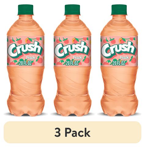 (3 pack) Crush Caffeine Free Peach Soda Pop, 20 fl oz, Bottle - Walmart.com
