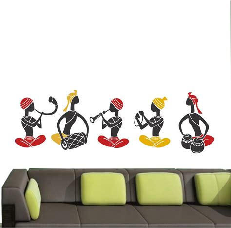 Buy Decals Design '4 Dancing Tribal Ladies' Wall Sticker (PVC Vinyl, 50 ...