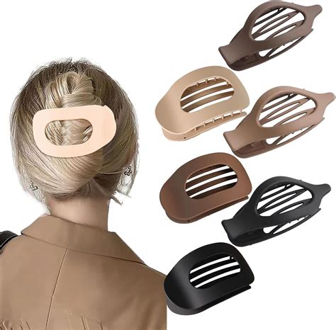 Amazon.com : obeoby 8 PCS Flat Hair Clips, Neutral Color Flat Claw ...