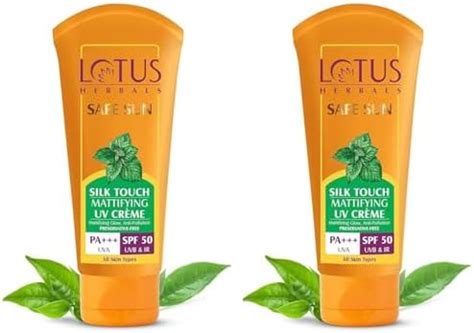 Lotus Herbals Safe Sun Silk Touch Mattifying Uv Screen All Skin Crème ...
