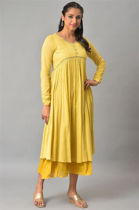 Buy Yellow Flared Solid Plus Size Dress Online for Woman | Shop for Aurelia