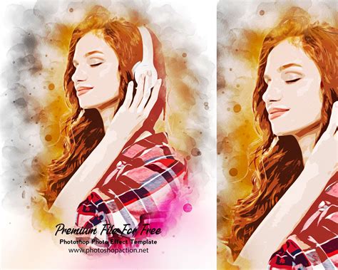 Photoshop Action - Free Artistic water color brush painting paper frame ...