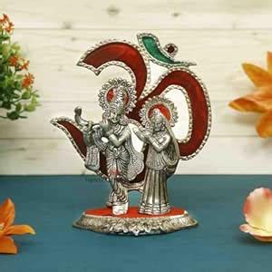 Buy Handicrafts Paradise Aluminium Metal Radha Krishna Playing Flute ...