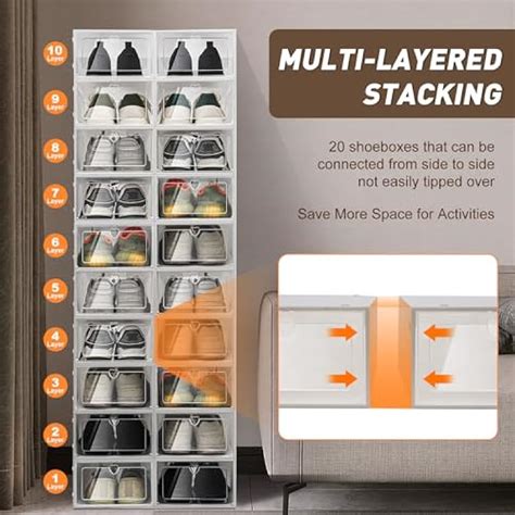 DYRABREST 20PCS Clear Plastic Shoe Storage Boxes, India | Ubuy