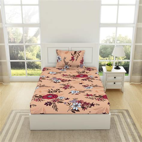 Buy WELSPUN Shimmer Cotton Printed 2Pcs Single Bedsheet Set from ...