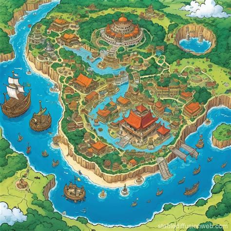 One Piece World Map from Skypiea | Stable Diffusion Online