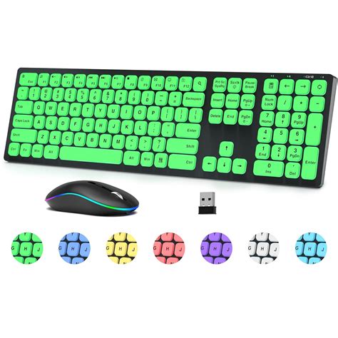 Buy Wireless Keyboard and Mouse Combo with 7 Colored Backlits, Mode ...