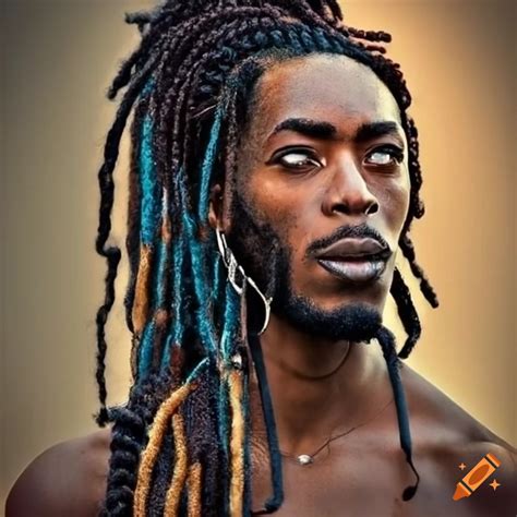 Black man with dreads, portrayed in a wise and godly spiritual manner ...