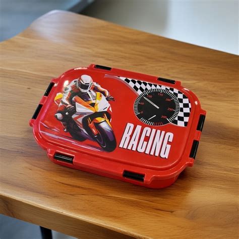 Stainless Steel LunchBox with Mini Box- Bike Racing Theme - Home ...
