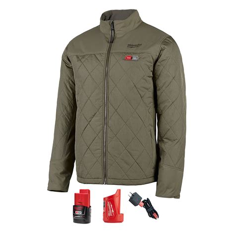 Milwaukee 203OG-21XL M12 Heated AXIS Jacket Kit XL (Olive Green) | Adam ...