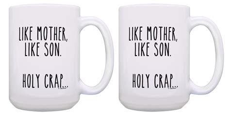 ThisWear Mom Gag Gift Set Like Mother Like Son Holy Crap Mom Son Gift 2 ...