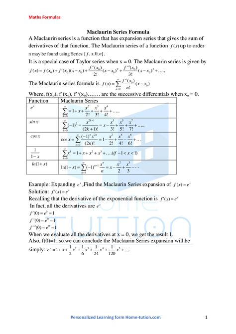 Maclaurin Series Formula-About, Definition, Use & Solved Examples