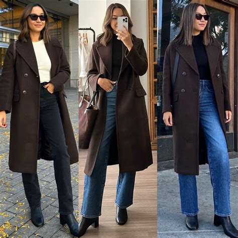 Styling a Wool Oversized Coat in Chocolate Brown | Brown coat outfit ...