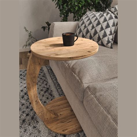 Amazon.com: Furpinea C Shaped End Table for Couch Small Places, Space ...