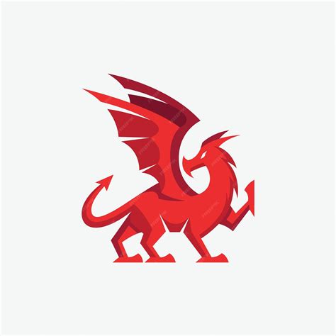 Premium Vector | Great red dragon logo design