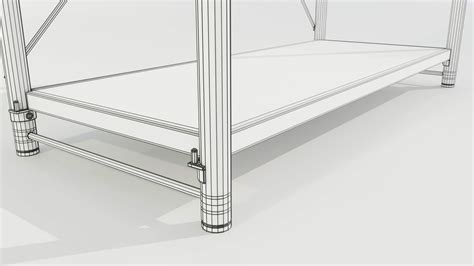 Wood-Metal Shelf 3D Model by 3Dmae