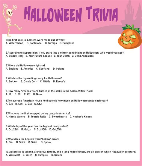 Halloween Candy Trivia Questions - 15 Free PDF Printables | Printablee