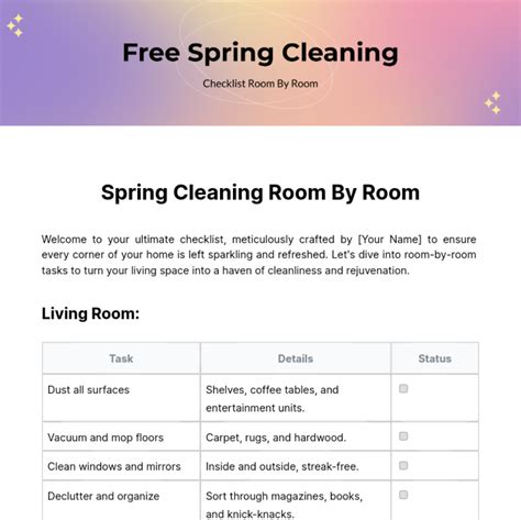 Spring Cleaning Checklist 的图像结果