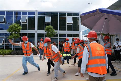 永和建设集团电白三馆项目部开展2021年应急救援综合演练活动